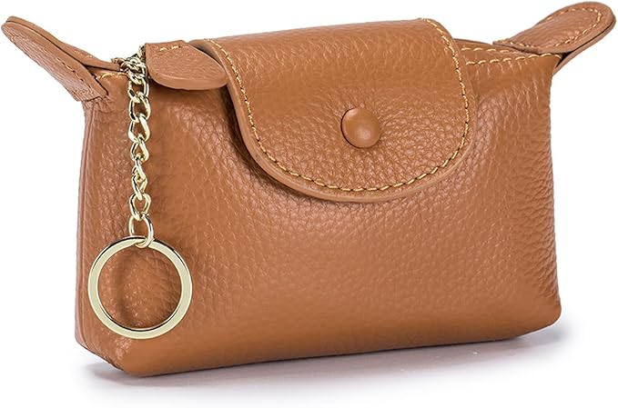 SENDEFN Small Leather Women Coin Purse, Women's Keychain Zipper Pocket Pouch Wallet