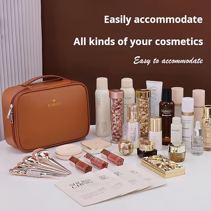Luxury Makeup Bag for Women Travel Organizer Cosmetic Pouch Waterproof Toiletry Bag Large Capacity Elegant Design
