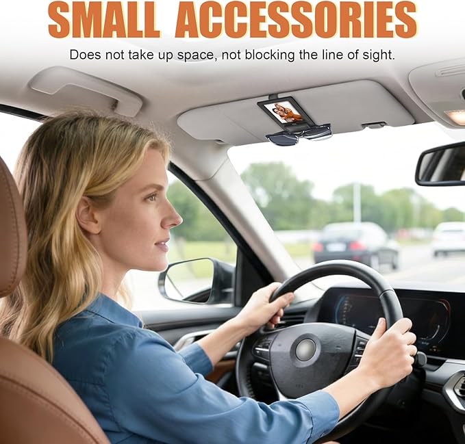 New 2 in 1 Sunglass & Photo Holder for Car, Strong Magnetic Leather Sunglasses Holder, Car Visor Picture Holder Clip, 2026 Upgraded No Fall No Slide Car Visor Accessories