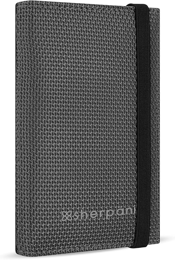 Sherpani Vienna, RFID Blocking Passport Holder, Travel Passport Cover Wallet, Travel Documents Organizer Protector for Women, Travel Gift (Granite Signature)