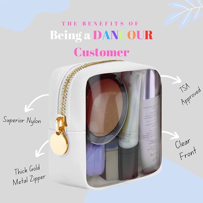 Mini Clear Cosmetic Pouch for Travel & Purse by DANCOUR
