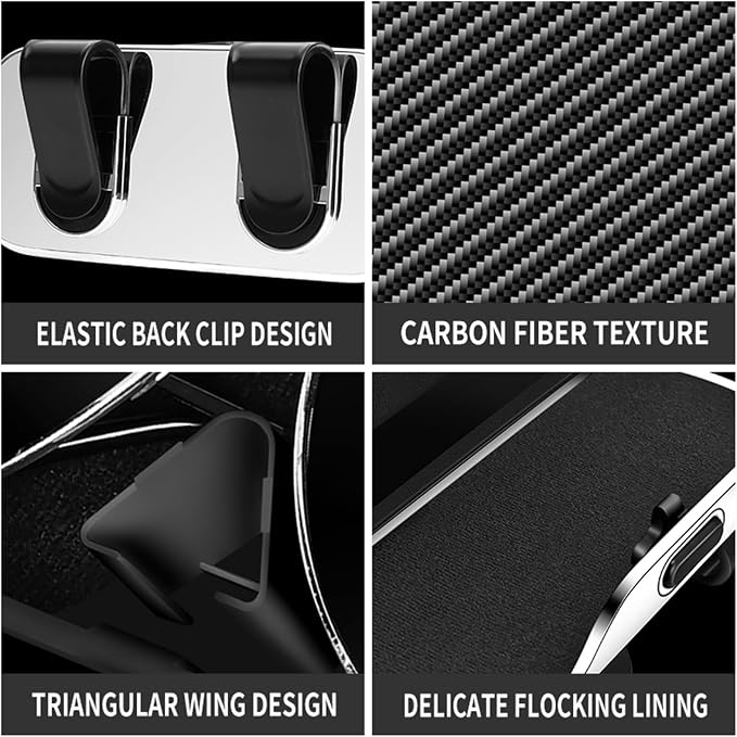 Sunglass Holder for Car Visor Clip, Car Accessories Visor Glasses Holder, Vehicle Visor Accessories Sunglass Holder, Car Sunglass Holder Suitable for Truck and Sedan (carbon fiber pattern)