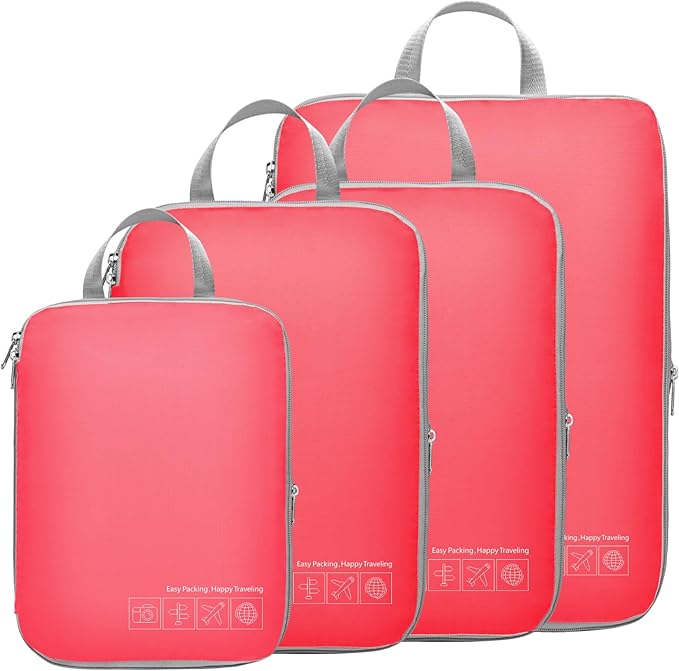 Cambond Compression Packing Cubes for Travel - Lightweight Expandable Travel Bags Luggage Organizers Travel Essentials Compression Cubes for Travel Space Saver for Carry on Suitcases Organizer