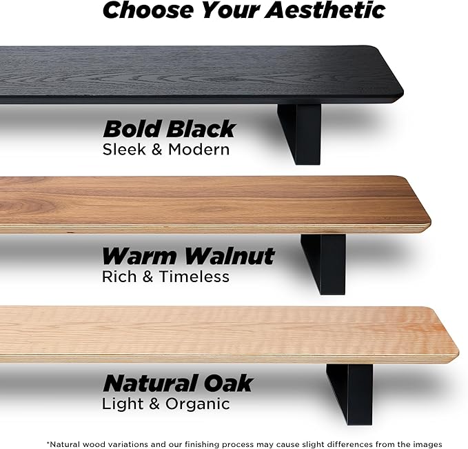 ULTRARM Moodular Wooden Monitor Stand 33.4??(85cm) Desk Organizer with Metal Slide Rails for Drawer, Tray, Laptop, Tablet, Phone & Headphones Customizable Riser for Organized Workspace Walnut MS85-W