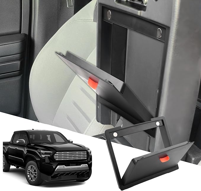 SXCY for 2024 2025 2026 Toyota Tacoma Armrest Privacy Storage for Toyota Tacoma 2024 2025 2026 Accessories for 2024 2025 2026 Tacoma Armrest Console Tray Privacy Organizer Black