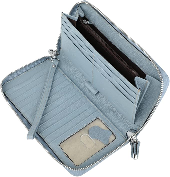 Lavemi Small Compact Women Wallet RFID Blocking Genuine Leather Bifold Purse with ID Windows