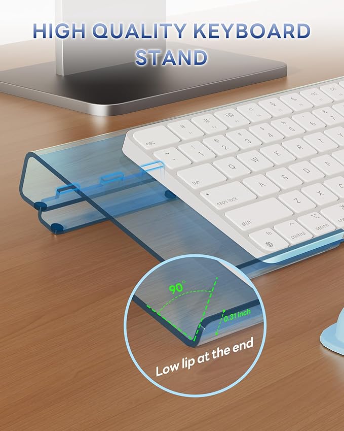 Computer Keyboard Stand for Desktop, Ergonomic Keyboard Wrist Rest 2-Level Height Adjustment, Non-Slip Key Board Riser Pad for Office, Gaming, and Home Desks