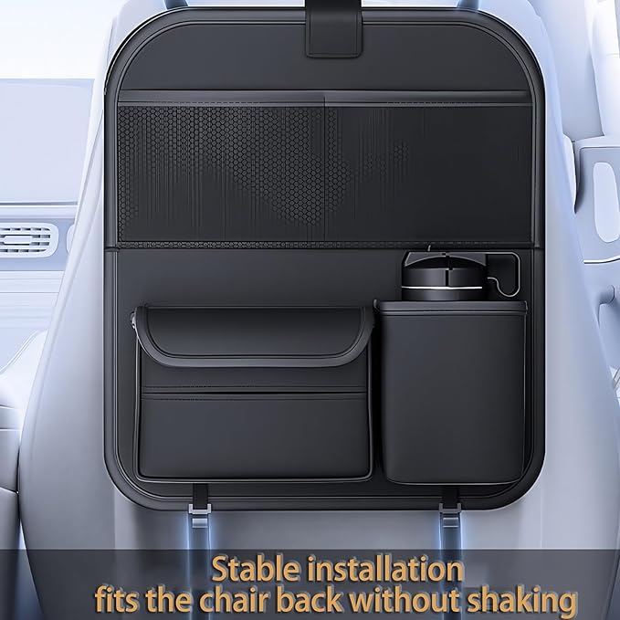 Backseat Car Tray for Kids, Sturdy Toddler Travel Tray Table with Cup Holder & Storage Pockets, Snack & Activity Car Seat Table for Road Trips, Fits Most Vehicles