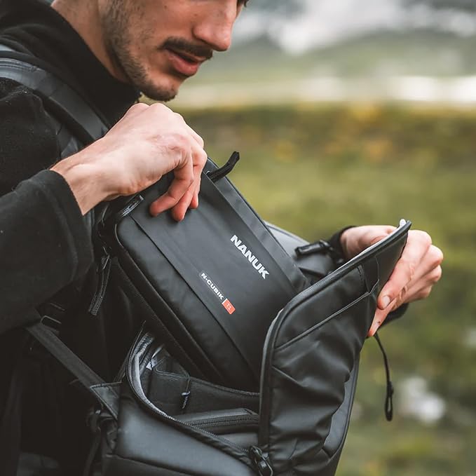 NANUK N-Cubik T1 Camera Bag Insert – Compact Water-Resistant Pouch – Shockproof Protective Camera Insert for Backpack – Perfect for Accessories & Gear (10” x 6.3” x 2”)