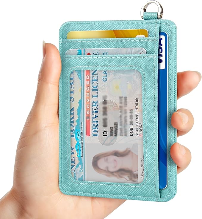 EcoVision Slim Minimalist Front Pocket Wallet, RFID Blocking Credit Card Holder Wallet with Detachable D-Shackle for Men Women