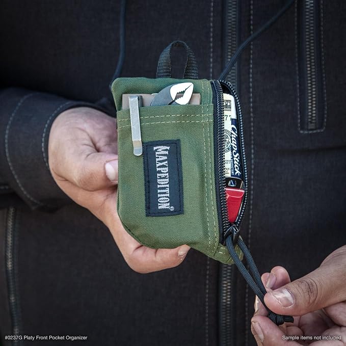 MAXPEDITION Platy Pocket Organizer, Durable EDC Tool Pouch for Men, Neck Wallet with Paracord Lanyard, Holds Flashlight, Multitool, Pen, Notebook
