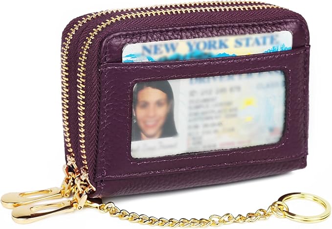 imeetu Rfid Credit Card Holder,Genuine Leather Businese Card Case,Rfid Blocking Wallet for Women & Men