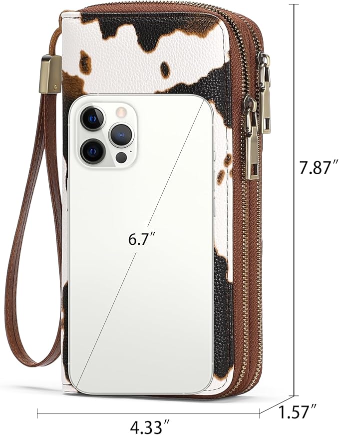 GAEKEAO Wallet for Women Clutch RFID Blocking Wristlet Leather Purse Large Capacity Credit Card Holder with Grip Hand Strap