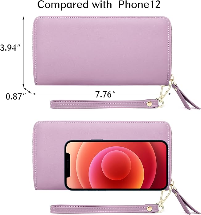 GEEAD Custom Design Wristlet Wallets for Women PU Leather RFID Blocking Wallet