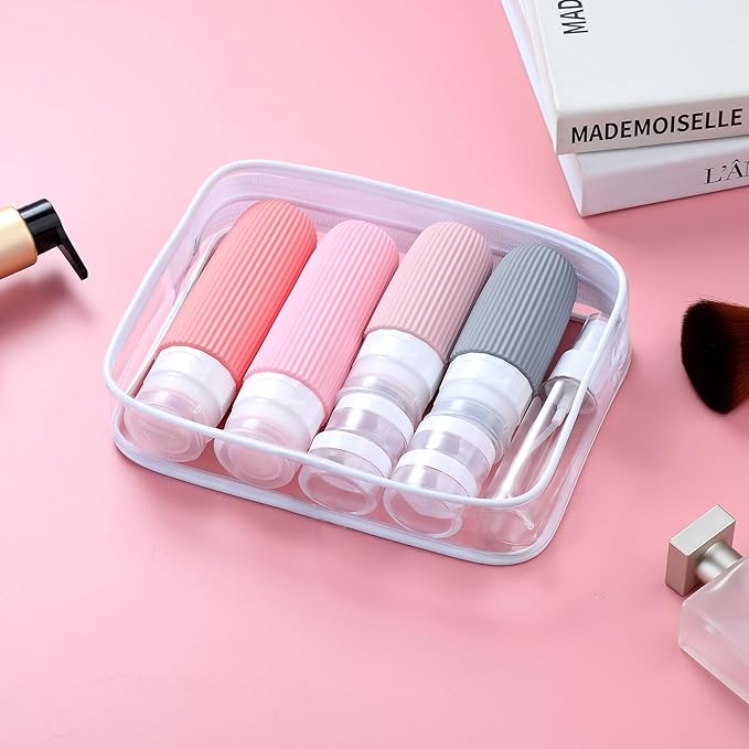 Mrsdry 16 Pack Travel Bottles Set, TSA Approved Leak Proof Silicone Squeezable Containers for Toiletries, Refillable Travel Accessories for Conditioner, Shampoo, Lotion & Body Wash Accessories