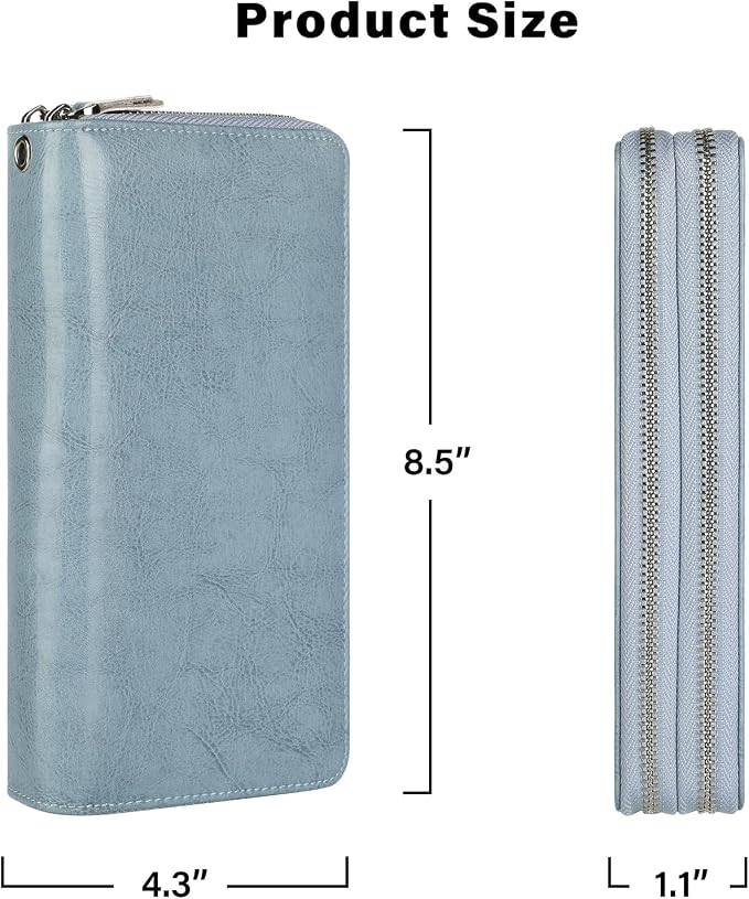 Lavemi Small Compact Women Wallet RFID Blocking Genuine Leather Bifold Purse with ID Windows