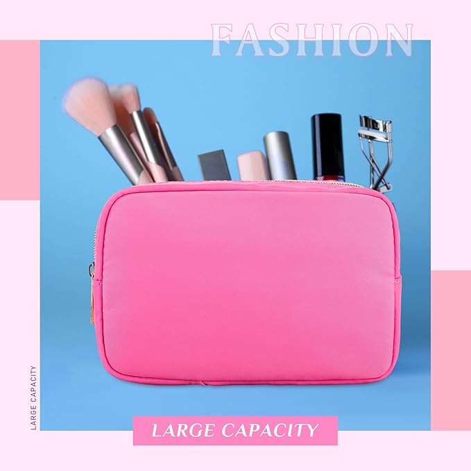 Sweetude 10 Pieces Nylon Makeup Bag Cosmetic Bags for Women Reusable Makeup Organizer Bag Cosmetic Travel Bag Big Capacity Toiletry Travel Organizer with Zipper(Colorful)