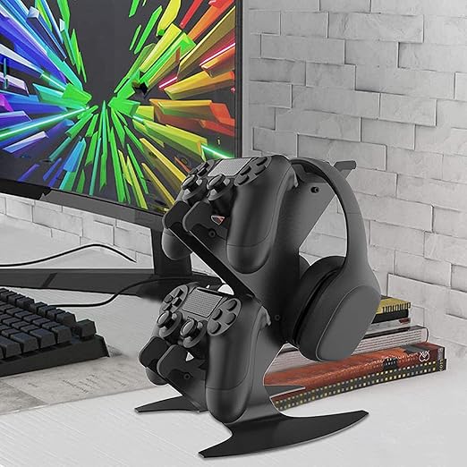 NBCP Controller Holder, Game Controller Rack Headset Stand for Xbox Series X S/Xbox one / PS5 / PS4 / NS/PC/Headset, Aluminum Metal Mount Universal Organizer for Video Game Accessories