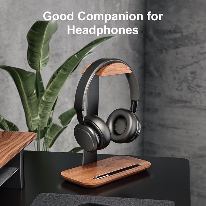 UPERGO Wooden Vertical Laptop Stand, Desk Tray and Headphone Stand
