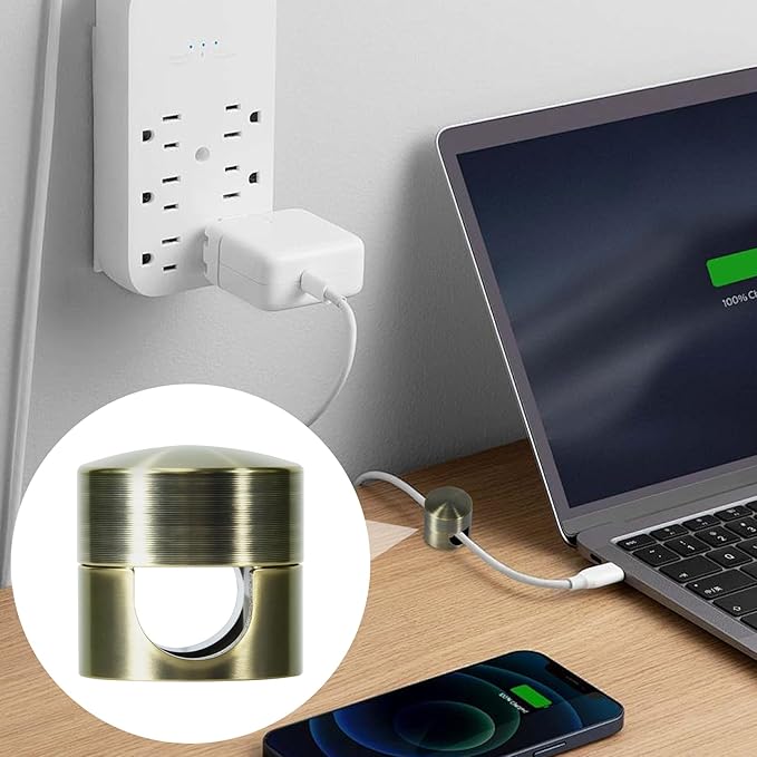 6 Sets Charger Holders for Cords, Antique Copper Color Adjustable Cable Anchor Holders, Adhesive Metal Cord Clips, Cable Management Wire Organizers for Desk, Office, Nightstand
