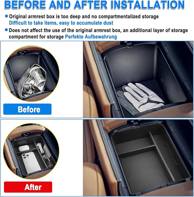 SHAOHAO for 2026 Hyundai Palisade Center Console Organizer Fit for 2026 Hyundai Palisade Accessories Console Tray, 2026 Palisade LX3 Upper Middle Console Armrest Stoage Box (Only for 7-Seat)