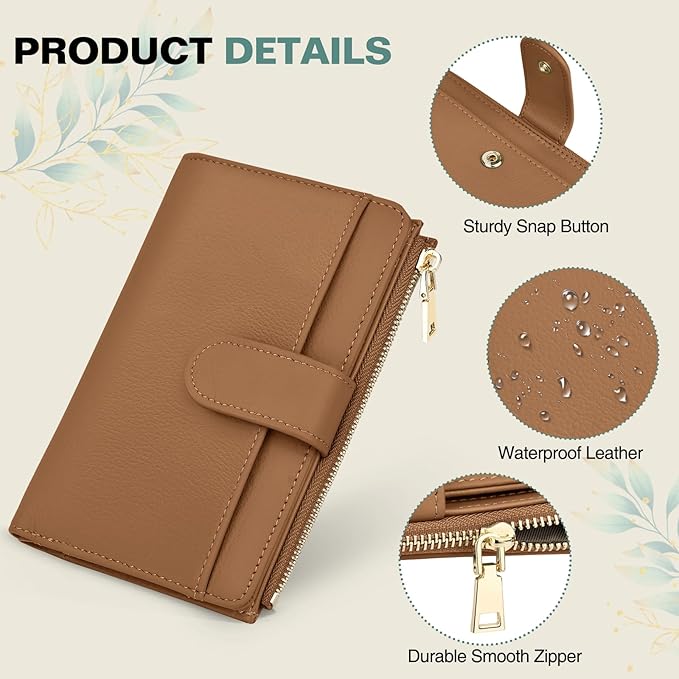 Passport Holder for Travel, Leather Passport Wallet with Airtag Slot, RFID Blocking Travel Wallet for Women Men, Passport Cover with Air Ticket Card Cash Coin Pocket, Travel Essentials Gift
