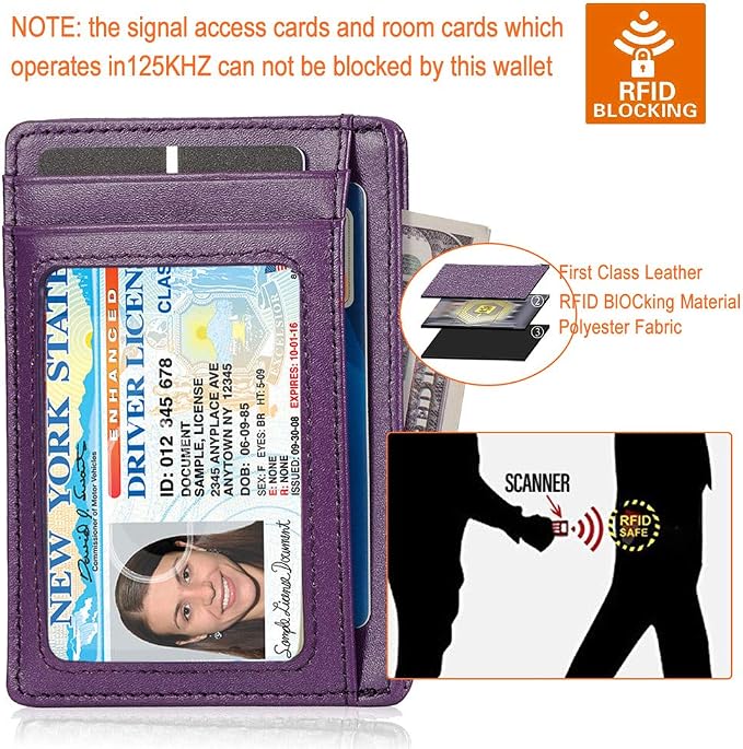 GH GOLD HORSE Slim RFID Blocking Card Holder Minimalist Leather Front Pocket Wallet for Women | Slim