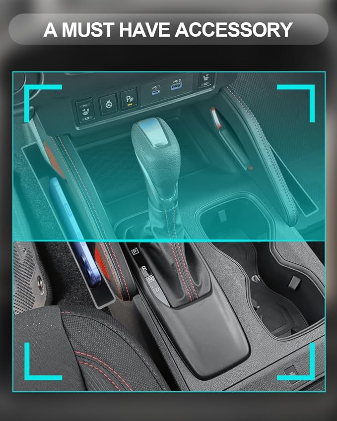 CDEFG 2Pcs for 2025 Nissan Frontier Center Console Organizer for 2022 2023 2024 2025 Nissan Frontier (S/SV/PRO-X/PRO-4X/ SL) Accessories Middle Console Gear Shift Side Tray Hanging Storage Box