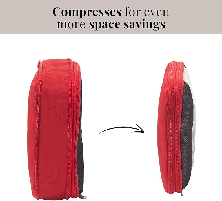 Baggallini Compression Cube 4-piece set - Lightweight Compression Packing Cubes for Travel