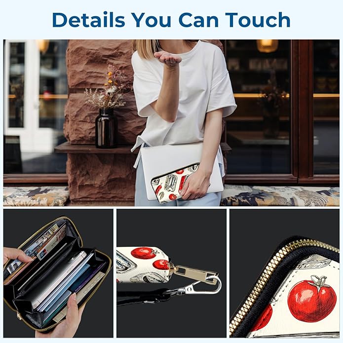 Wristlet Wallet for Women, RFID Blocking Phone Wallet, Large Capacity Zip Around Clutch, Fits iPhone 15 Pro Max, Travel Organizer Purse