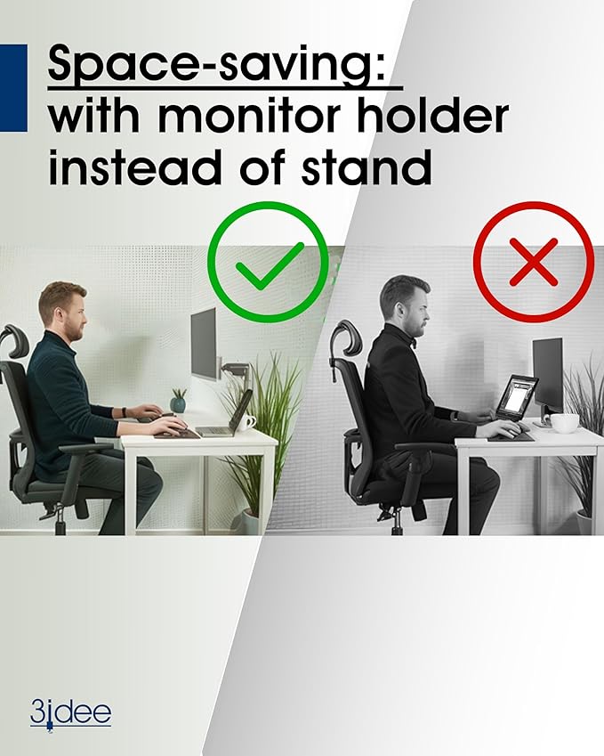 3IDEE Universal VESA Spacer Compatible with Many Samsung, HP, MSI Monitors (Samsung Odyssey G95C & More) - 30mm Distance - Monitor Mount Adapter (100x100mm)