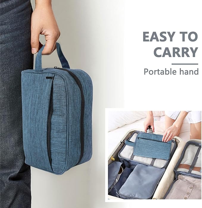 Travel Toiletry Bag - Durable Waterproof Material with Multi-Compartment Organization, Compact Size, Lightweight Portable Hanging Dopp Kit for Toiletries & Travel Accessories (blue)