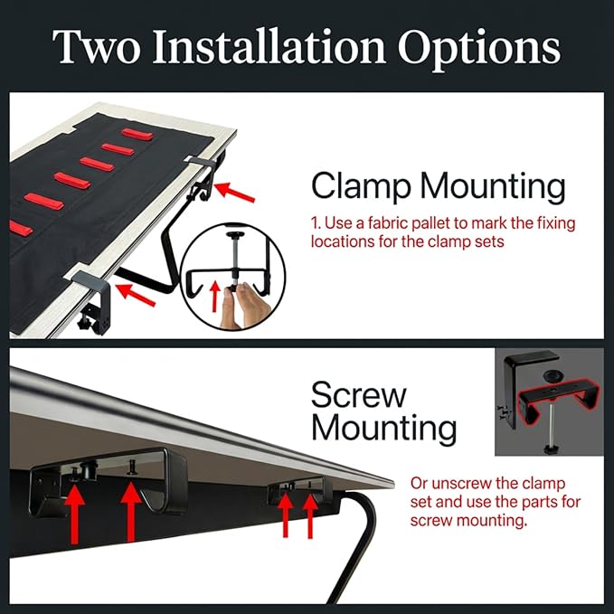 [Upgraded] Under Desk Cable Management, 48" Cord Organizer, with Silicone Pads (No Scratch!), 16 Cable Ties, Washable PE Honeycomb Base,Fits Any Desk 0-2.1", No Stinky Cardboard!Black 48"L x 6"W
