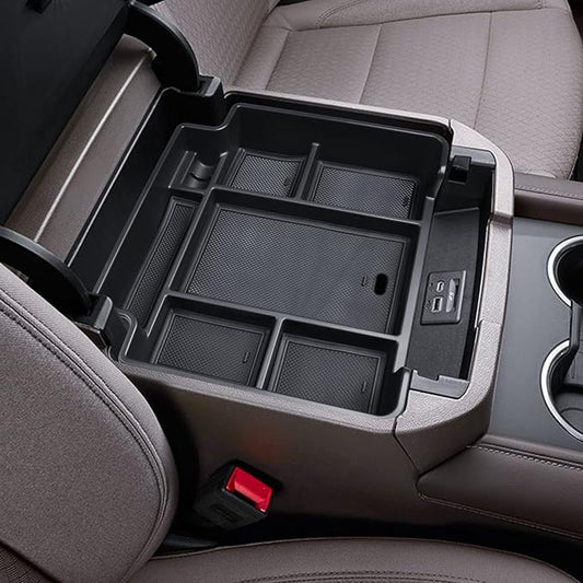 EDBETOS Full Size Center Console Organizer Tray Compatible with 2021-2026 Chevy Tahoe/Suburban and 2021-2024 GMC Yukon, Fit Standard Console with Charging Socket Only, NOT for Power Sliding Console.