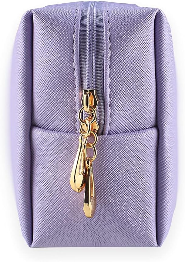 Small Makeup Bag Portable Cosmetic Bag for Women Makeup Pouch Waterproof Toiletry Bag for Travel (Bright purple, Normal)