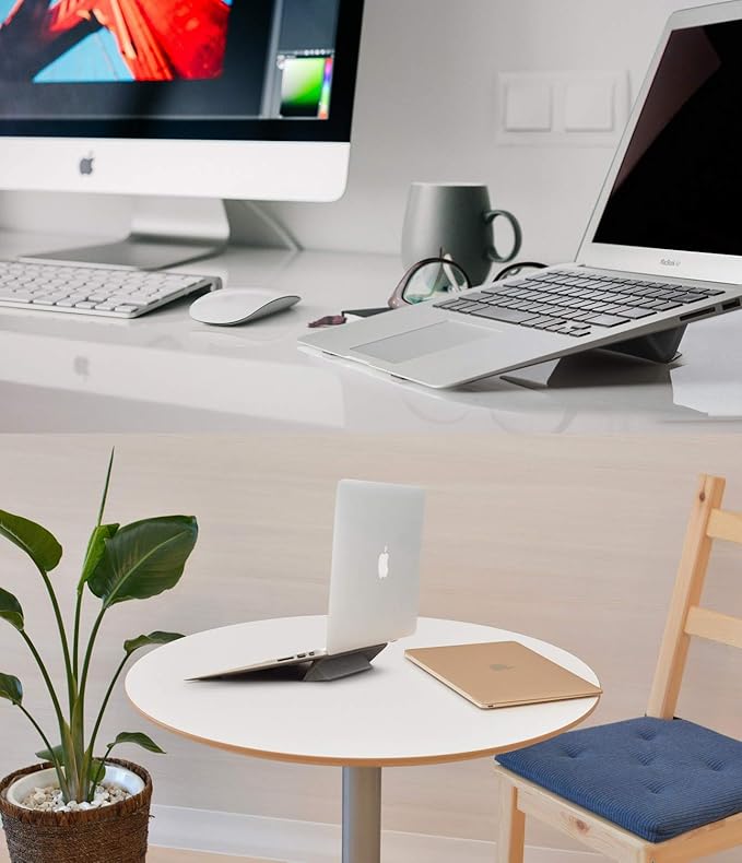 Ringke Laptop Stand Anti-Slide Smart Folding Portable Slim and Weightless Adhesive Stand for Laptop, iPad, Tablet, and More - Black