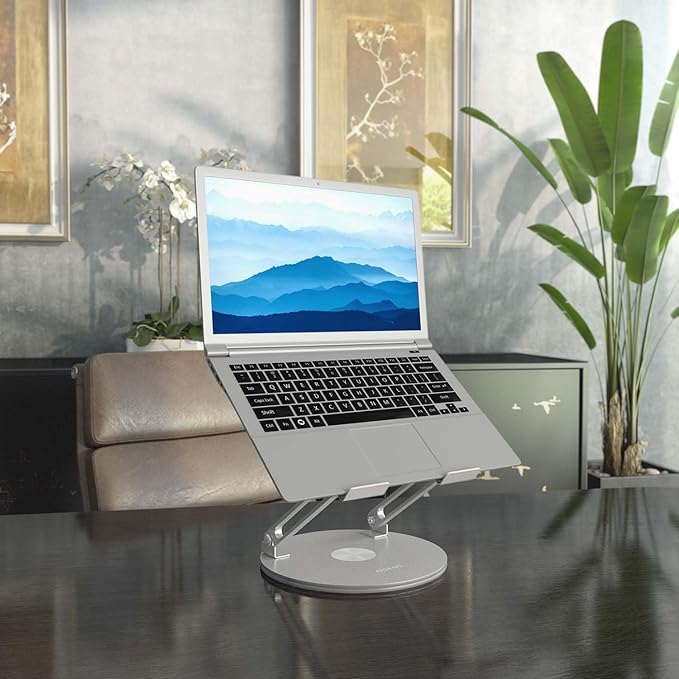 AISENS XL Adjustable Rotating Desktop Stand for Port til Tablet 10 17 Silver