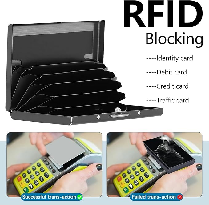 Credit Card Holder, Winter Wolf Howling Design Mini RFID Blocking Aluminum Wallet Slim Metal Hard Case Shell Travel Wallet ID Case Small Credit Cards Case Business Cards for Women Men Girls