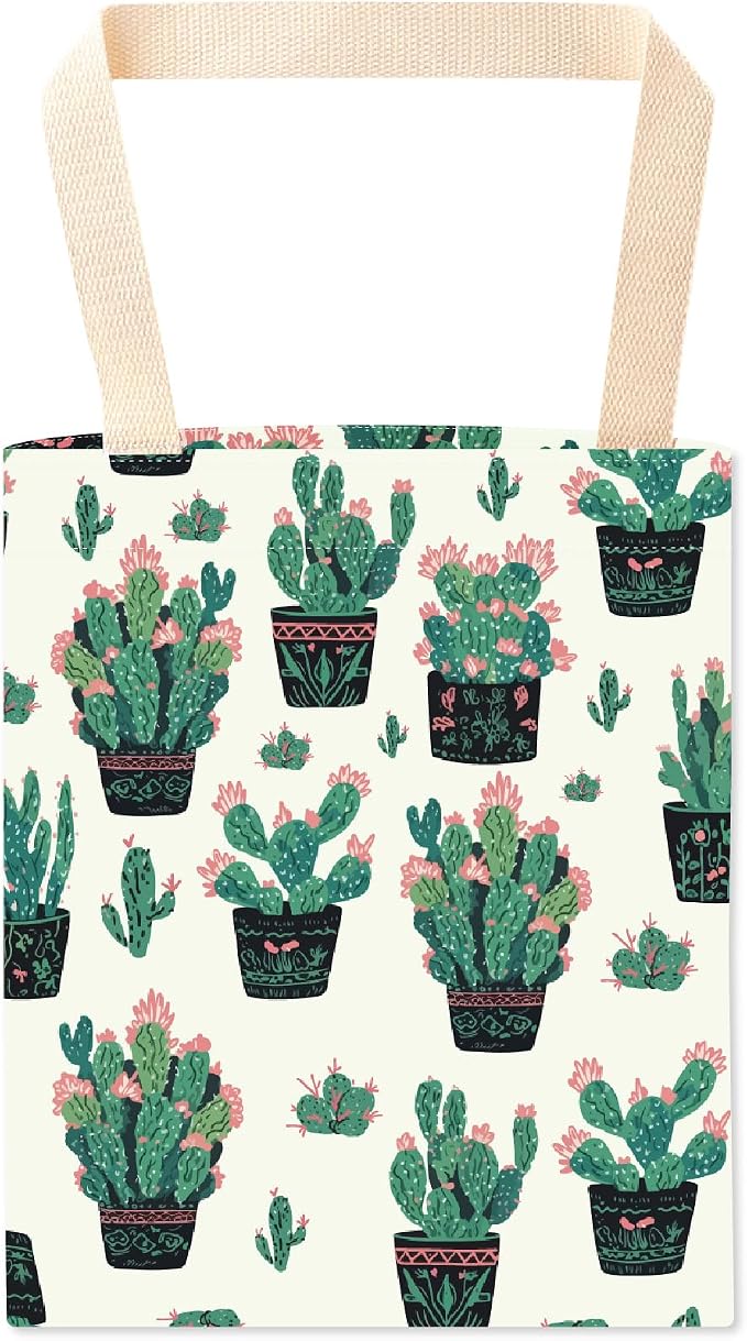 CREATCABIN Cactus Car Trash Bag Car Garbage Bag Hanging Back Seat Organizer Trash Can Bin One-Handed Strap Garbage Reusable Waterproof for Car Accessories Vehicle Travelling Camping 11.8x9.84 Inch