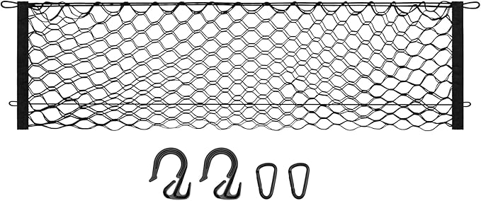 Canvcle Trunk Cargo Net for 2013-2018 Toyota RAV4 Accessories Envelope Style Mesh Trunk Net Organizer and Storage Stretchable Adjustable Elastic Nylon Rear Cargo Netting with Hooks