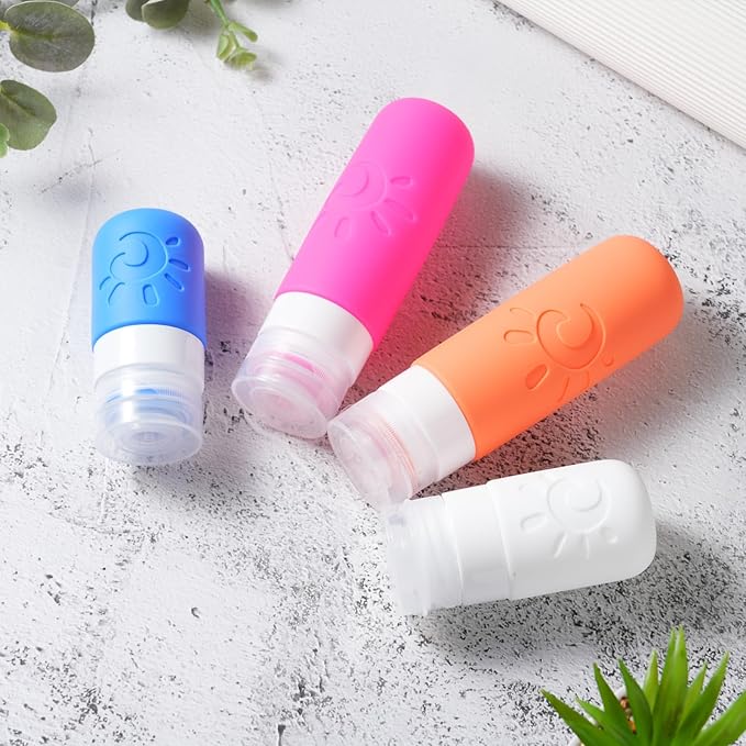 Zafit 18 Pack travel Bottles for Toiletries, TSA Approved Silicone Travel Containers Leak Proof Refillable Travel Accessories for Shampoo Conditioner Lotion Body Wash(Multicolored D)