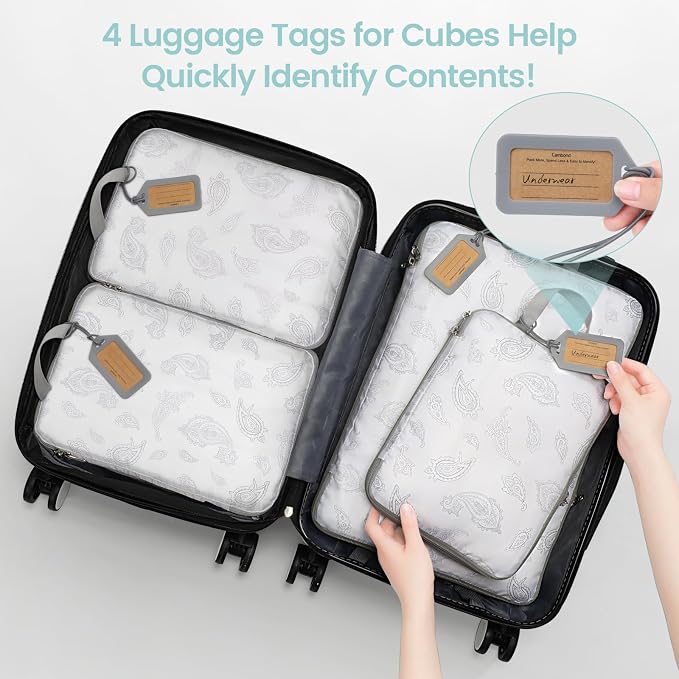 Cambond Compression Packing Cubes for Travel - Lightweight Expandable Travel Bags Luggage Organizers Travel Essentials Compression Cubes for Travel Space Saver for Carry on Suitcases Organizer