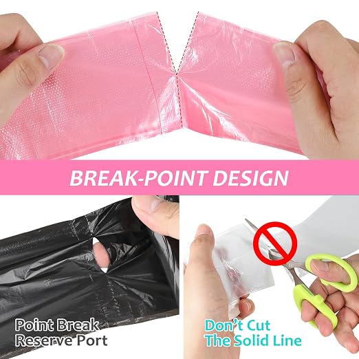 Accmor Mini Car Trash Can Bags for Auto Trash Bin, 120 Count Small Garbage Bags Organizer Tear-Resistant, Liner Refills (Vehicle Trash Can is not Included) - 4 Color Black, White, Pink, Blue