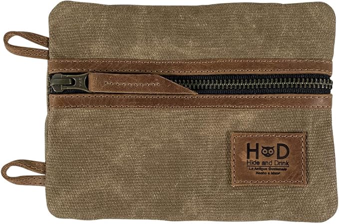 Hide & Drink, Multi-Tool Pocket Pouch XL, Compact Multipurpose EDC Zippered Bag, Mini Camping Tool Case, Knife Holster, Handmade Slim Organizer