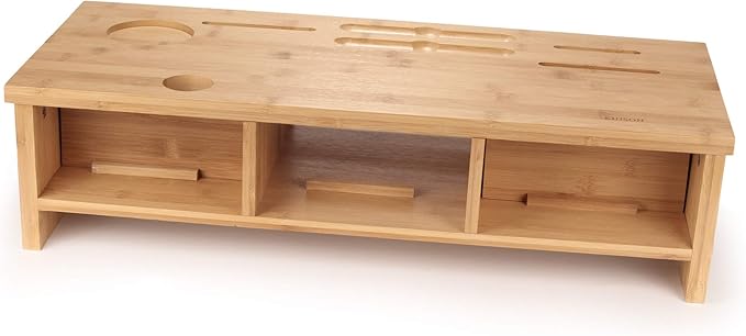 KINSON Bamboo Desk Organizers and Storage / Laptop Desk Riser - 1 Unit