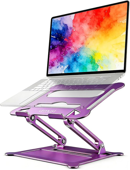 Urmust Laptop Notebook Stand Holder Adjustable Laptop Stand Portable Computer Riser Compatible with MacBook Air Pro HP Dell XPS Lenovo All Laptops 10-15.6"(Purple)