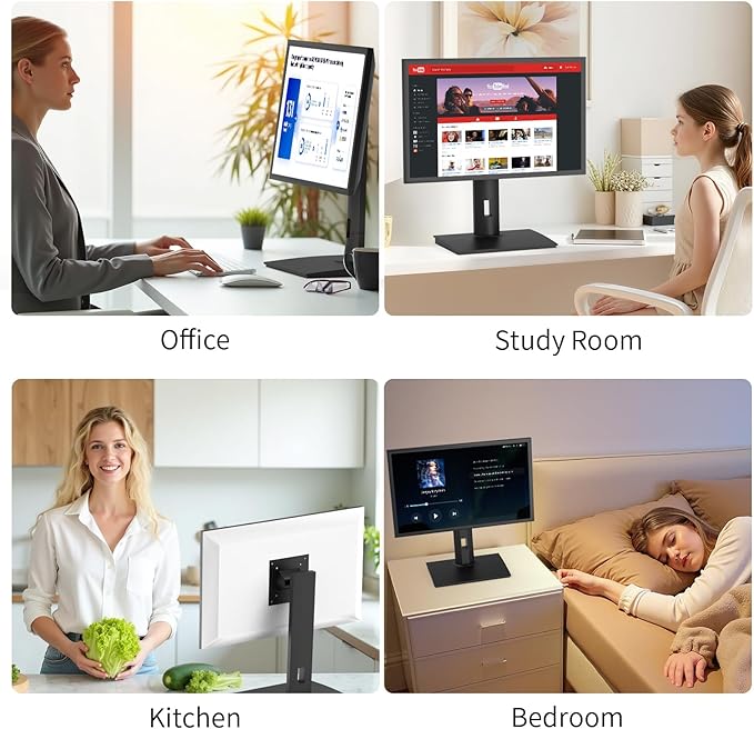 Vesa Monitor Stand with Spring-Adjustable Height, Swivel, Tilt, Rotation Vesa Stand, Compatible with Monitors Within 27 inch and Weighing Between 4.8-7.8lb (Black, Only for 4.8-7.8 lb Monitor)
