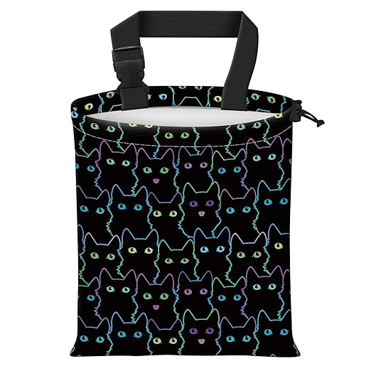 Car Trash Bag Large Hanging Can for Back of Seat, Cute Waterproof Car Garbage Bag for Vehicle, Travelling, Outdoor Cute Colorful Cat