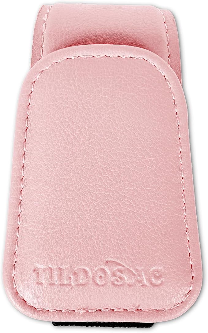 TILDOSAC Sunglasses Holder for Car Visor, Leather Magnetic Glass Holder for Car, Sunglass Clip for Car Visor,Pink