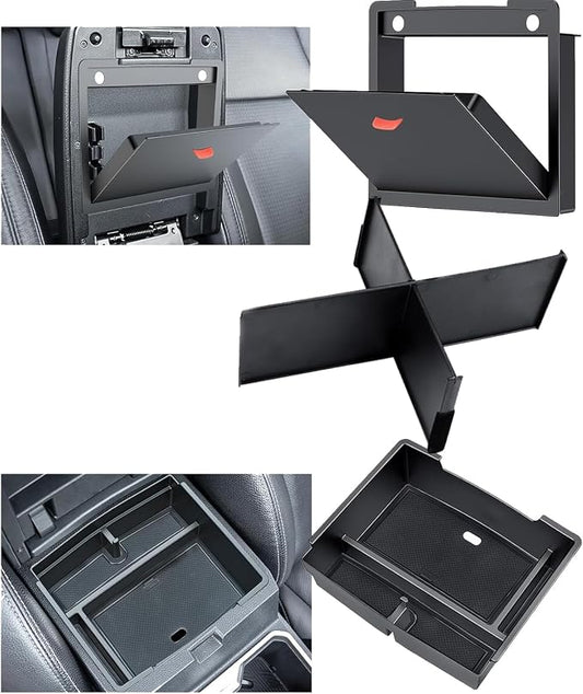 Center Console Divider Organizer for 2024 2025 Toyota Tacoma (4th Gen) Accessories, Interior Secondary Storage Insert Armrest Hidden Secret Privacy Middle Console Storage Box Tray Coin Holder, 3 PCS